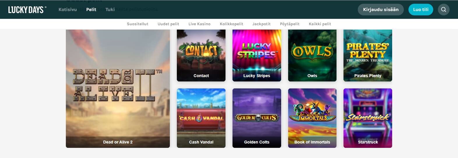 lucky days casinon pelit